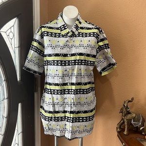 Holton mens short sleeve  patterned button up shirt